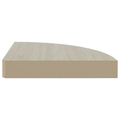Mensole Angolari 2pz Rovere e Bianco 35x35x3,8 cm in MDF - homemem39