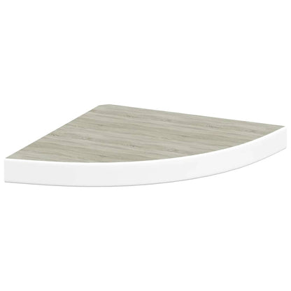 Mensole Angolari 4 pz Rovere e Bianco 35x35x3,8 cm in MDF