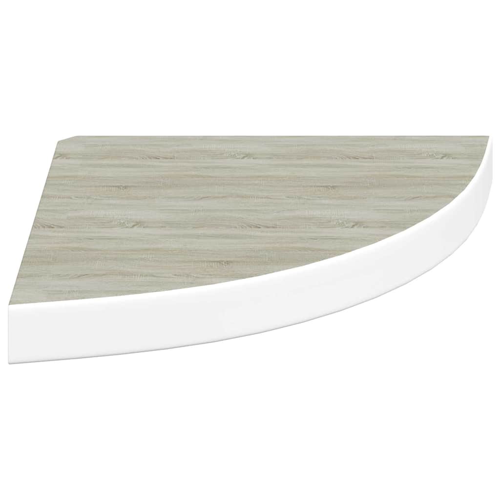 Mensole Angolari 4 pz Rovere e Bianco 35x35x3,8 cm in MDF | homemem39
