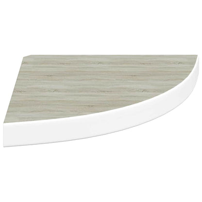 Mensole Angolari 4 pz Rovere e Bianco 35x35x3,8 cm in MDF | homemem39