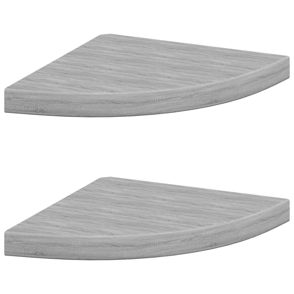 Mensole Angolari 2pz Grigio Cemento 35x35x3,8 cm in MDF | homemem39