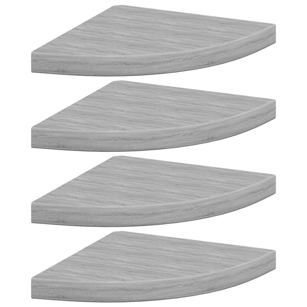 Mensole Angolari 4 pz Grigio Cemento 35x35x3,8 cm in MDF | homemem39