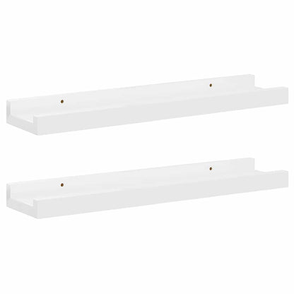 Mensole da Parete 2 pz Bianco Lucido 40x9x3 cm | homemem39