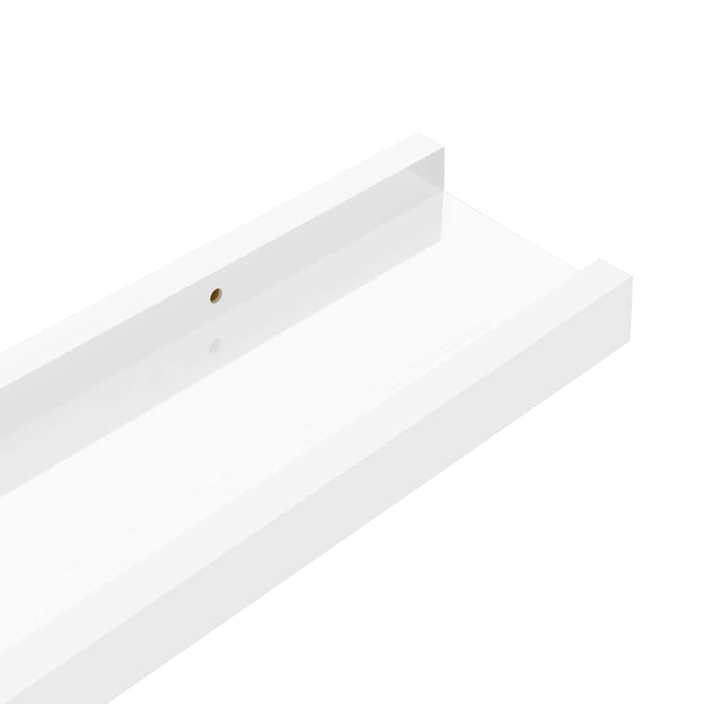 Mensole da Parete 2 pz Bianco Lucido 40x9x3 cm | homemem39