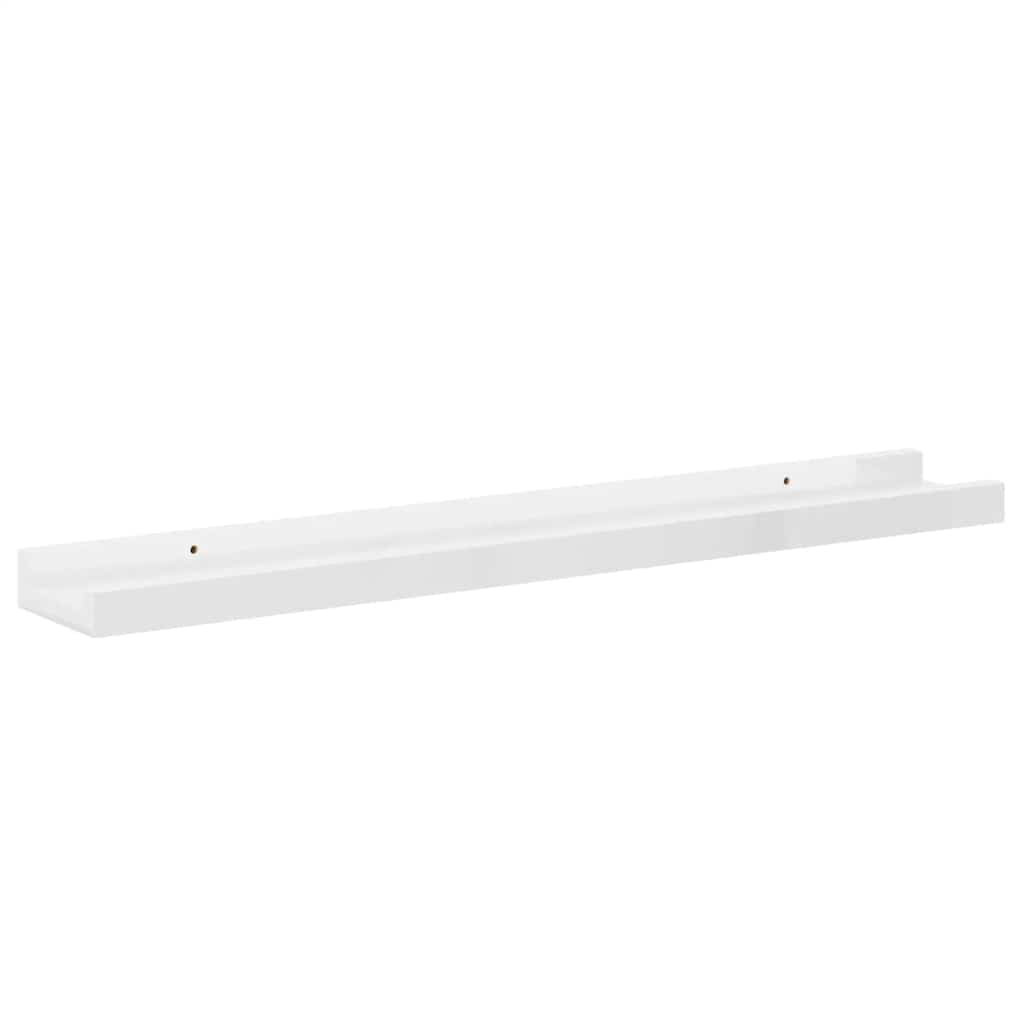 Mensole da Parete 2 pz Bianco Lucido 60x9x3 cm | homemem39
