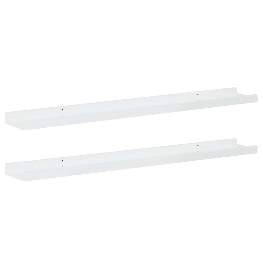 Mensole da Parete 2 pz Bianco Lucido 80x9x3 cm | homemem39