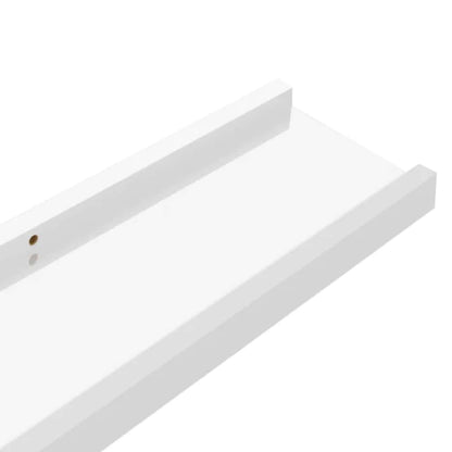 Mensole da Parete 2 pz Bianco Lucido 80x9x3 cm | homemem39