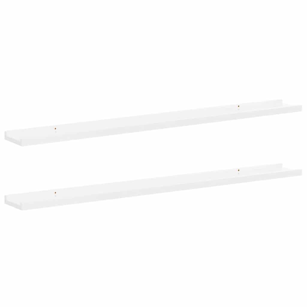 Mensole da Parete 2 pz Bianco Lucido 100x9x3 cm | homemem39