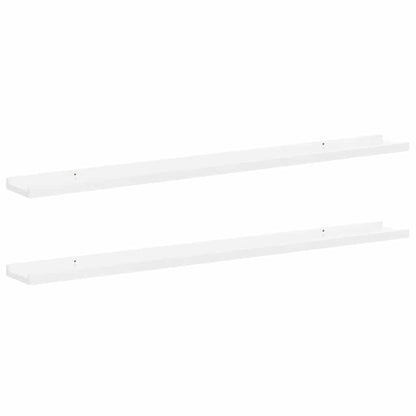 Mensole da Parete 2 pz Bianco Lucido 100x9x3 cm | homemem39