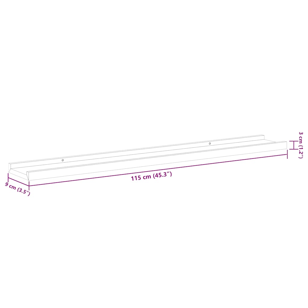 Mensole da Parete 2 pz Bianco Lucido 115x9x3 cm | homemem39