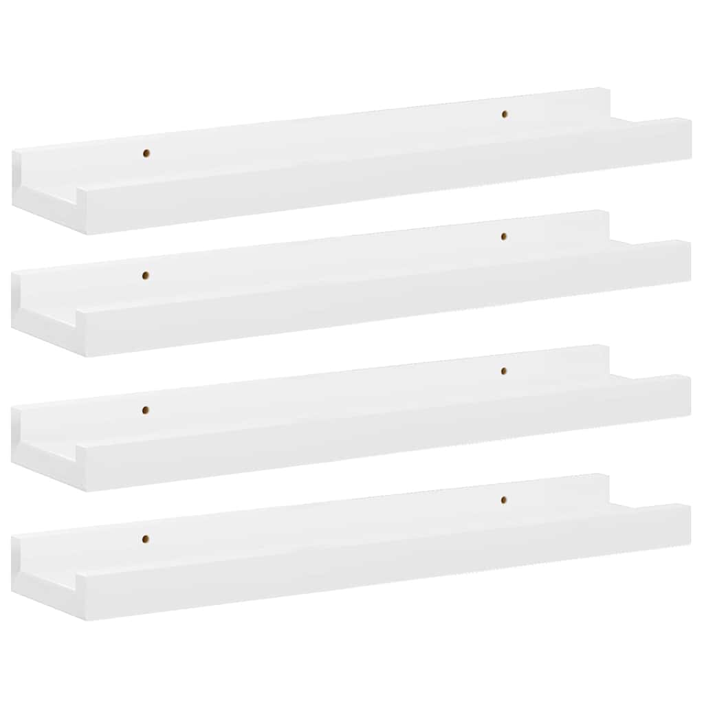 Mensole da Parete 4 pz Bianco Lucido 40x9x3 cm | homemem39