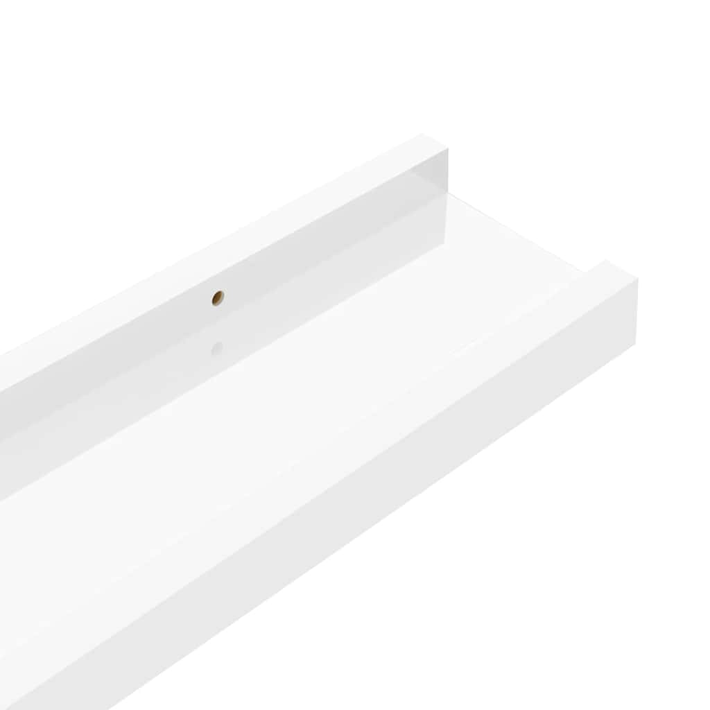 Mensole da Parete 4 pz Bianco Lucido 40x9x3 cm | homemem39