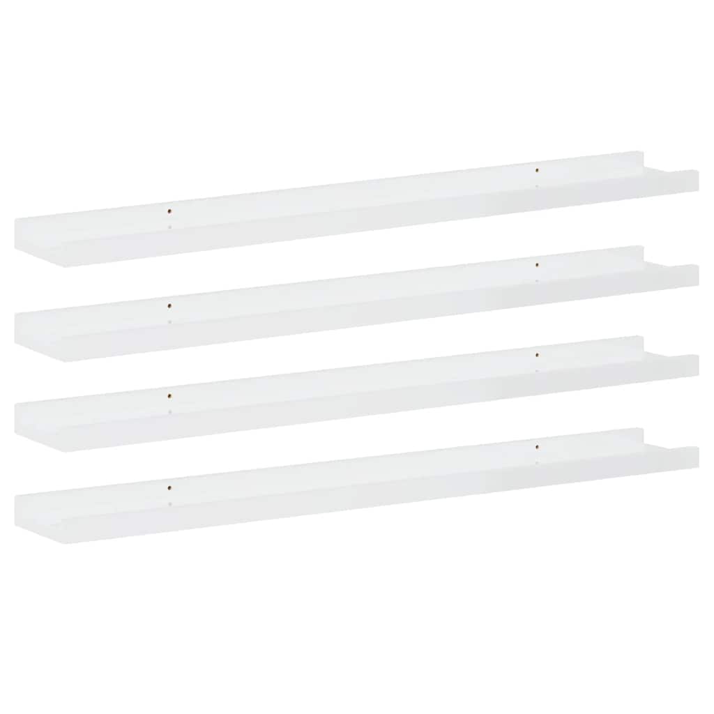 Mensole da Parete 4 pz Bianco Lucido 80x9x3 cm | homemem39