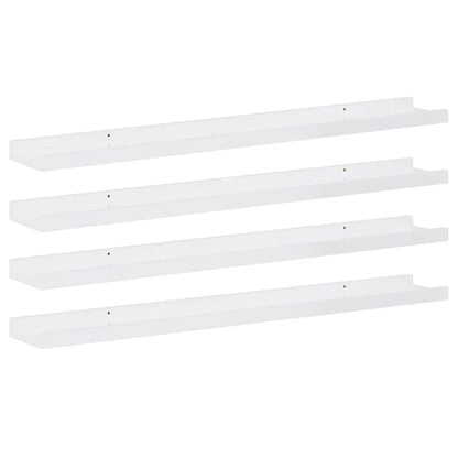 Mensole da Parete 4 pz Bianco Lucido 80x9x3 cm | homemem39