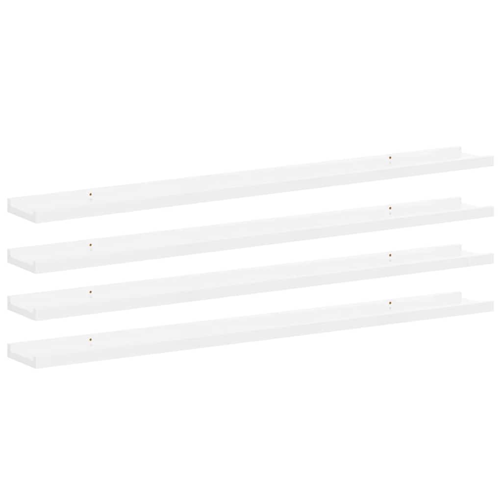 Mensole da Parete 4 pz Bianco Lucido 100x9x3 cm | homemem39