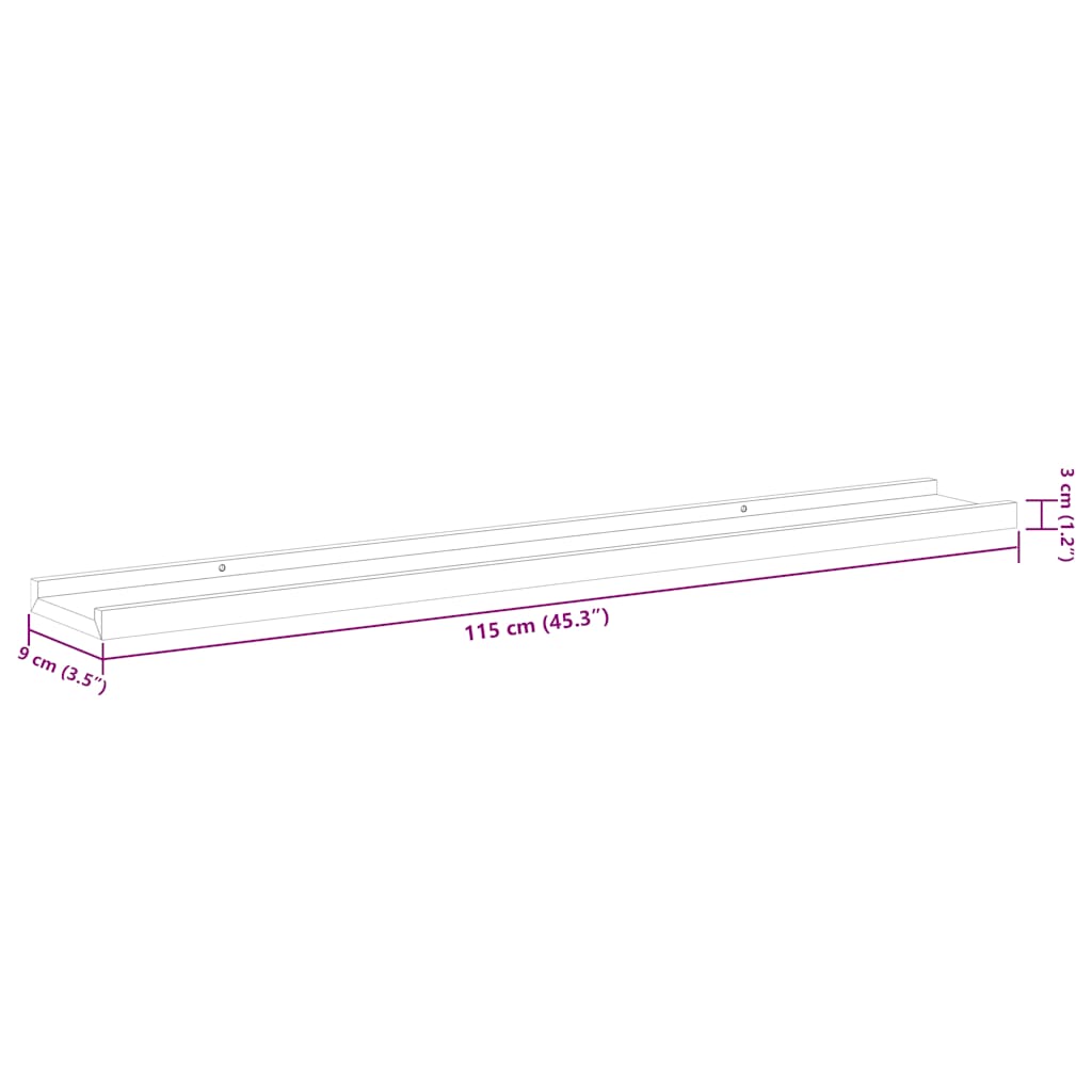 Mensole da Parete 2 pz Bianco Lucido 115x9x3 cm | homemem39