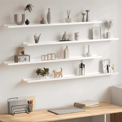 Mensole da Parete 2 pz Bianco Lucido 115x9x3 cm | homemem39