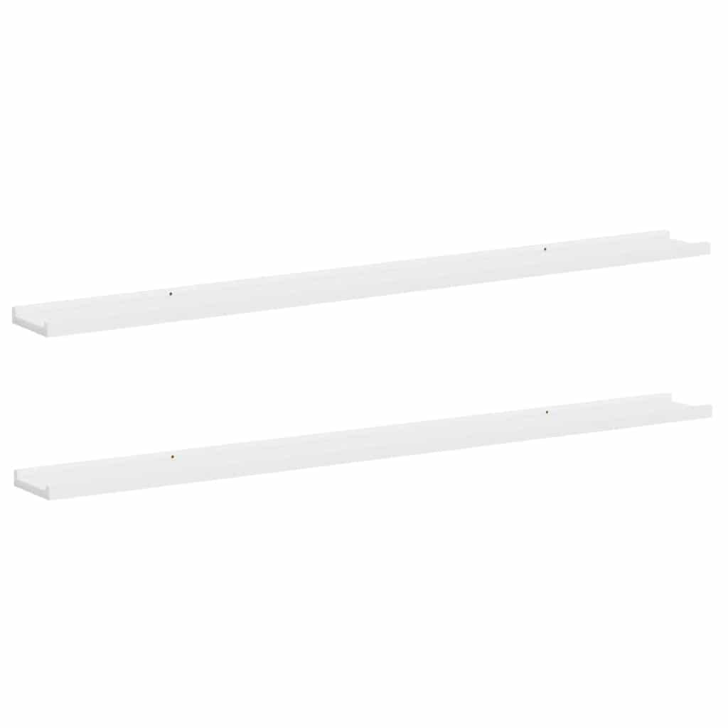 Mensole da Parete 2 pz Bianche 115x9x3 cm | homemem39