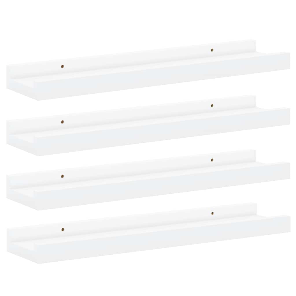 Mensole da Parete 4 pz Bianche 40x9x3 cm | homemem39