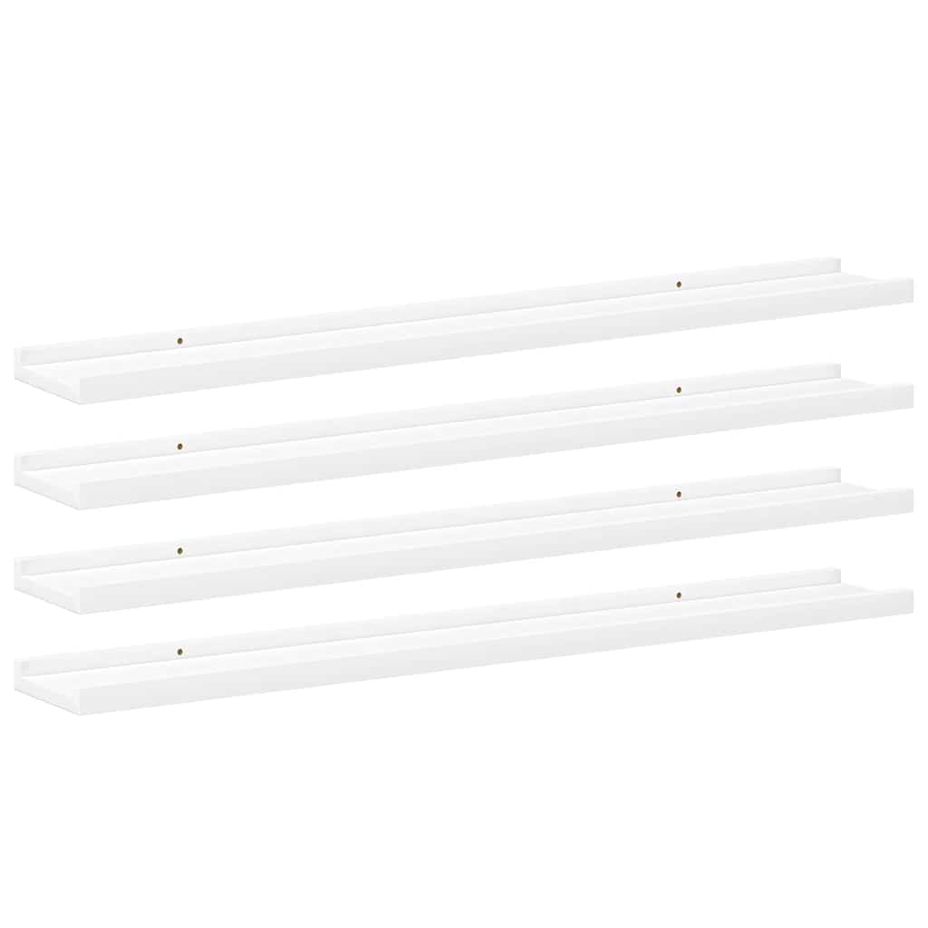 Mensole da Parete 4 pz Bianche 100x9x3 cm | homemem39