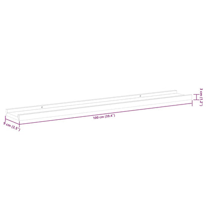 Mensole da Parete 4 pz Bianche 100x9x3 cm | homemem39