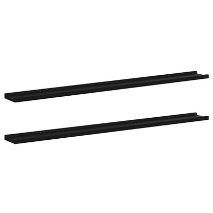 Mensole da Parete 2 pz Nere 115x9x3 cm | homemem39