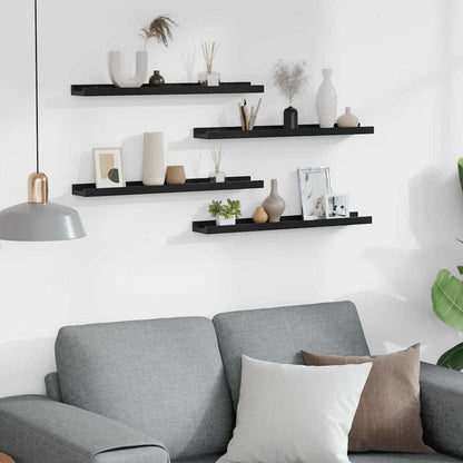 Mensole da Parete 4 pz Nere