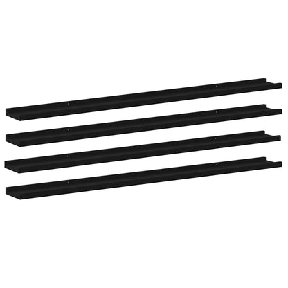 Mensole da Parete 4 pz Nere 115x9x3 cm | homemem39