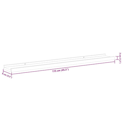 Mensole da Parete 4 pz Nere 115x9x3 cm