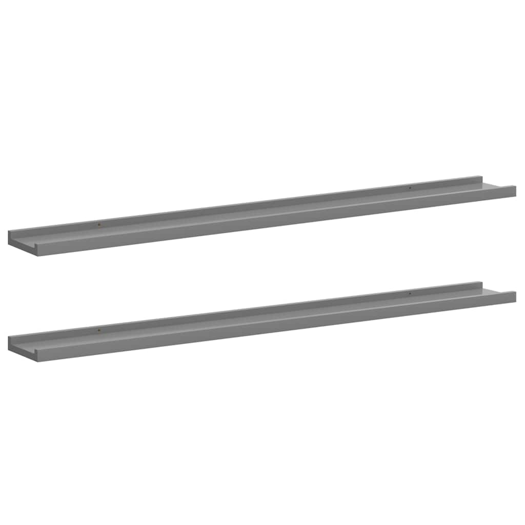 Mensole da Parete 2 pz Grigie 100x9x3 cm | homemem39