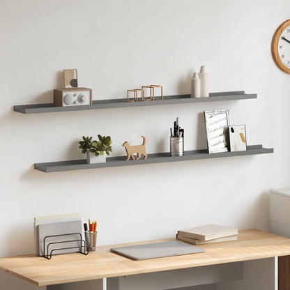 Mensole da Parete 2 pz Grigie 115x9x3 cm | homemem39