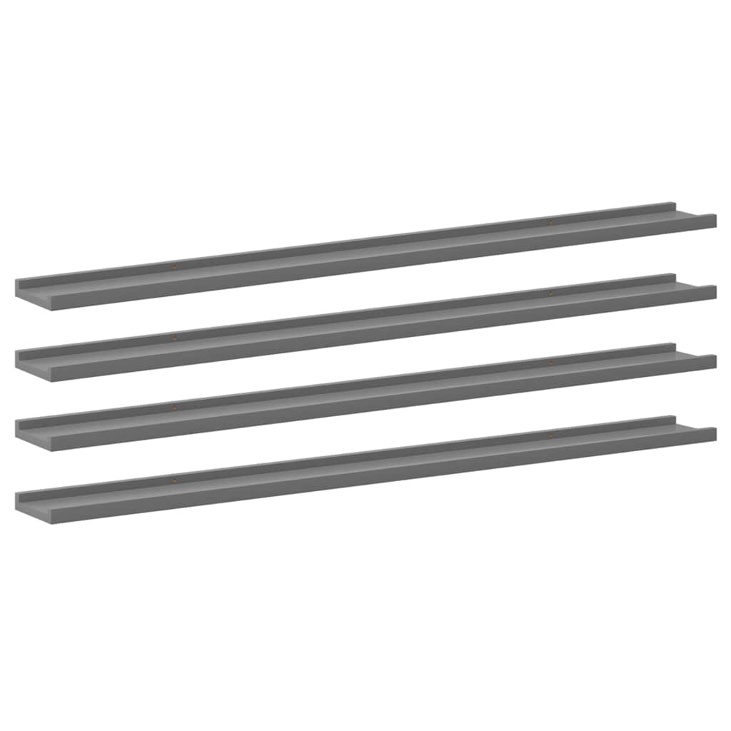 Mensole da Parete 4 pz Grigie 115x9x3 cm | homemem39