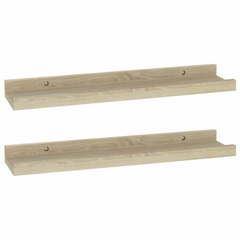 Mensole da parete 2 pz in rovere Sonoma 40x9x3 cm | homemem39