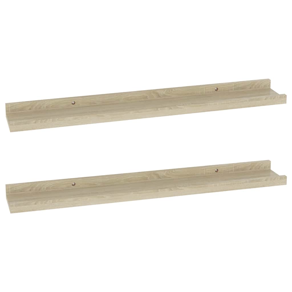 Mensole da parete 2 pz in rovere Sonoma 60x9x3 cm | homemem39