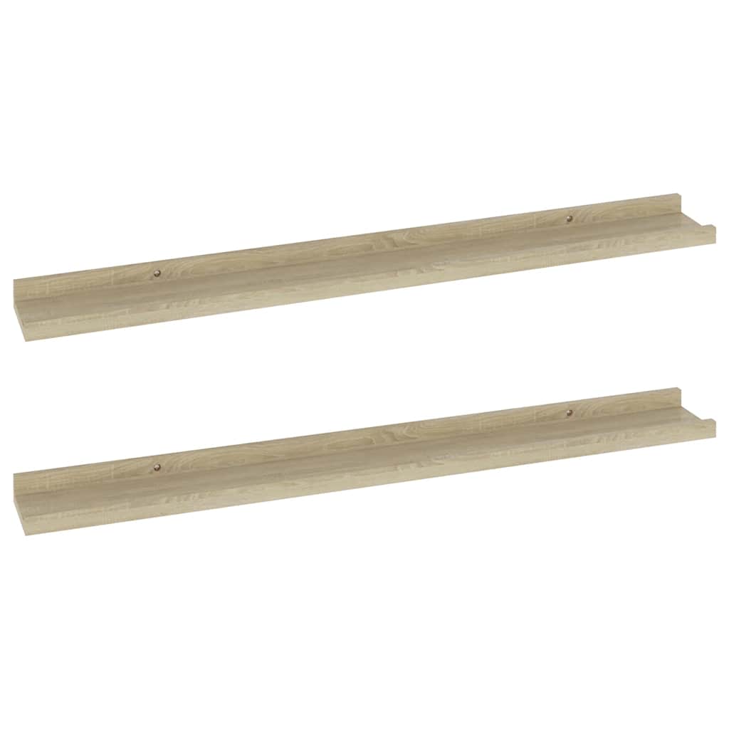 Mensole da parete 2 pz in rovere Sonoma 80x9x3 cm | homemem39