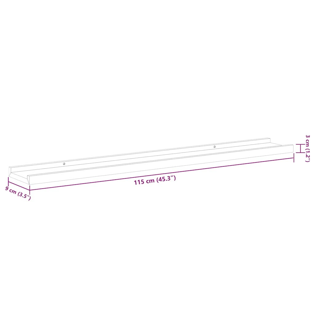 Mensole da Parete 2 pz Rovere Sonoma 115x9x3 cm | homemem39