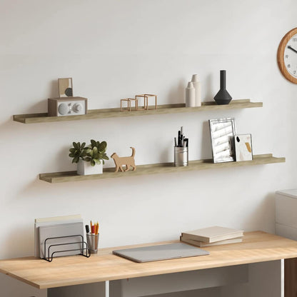 Mensole da Parete 2 pz Rovere Sonoma 115x9x3 cm | homemem39