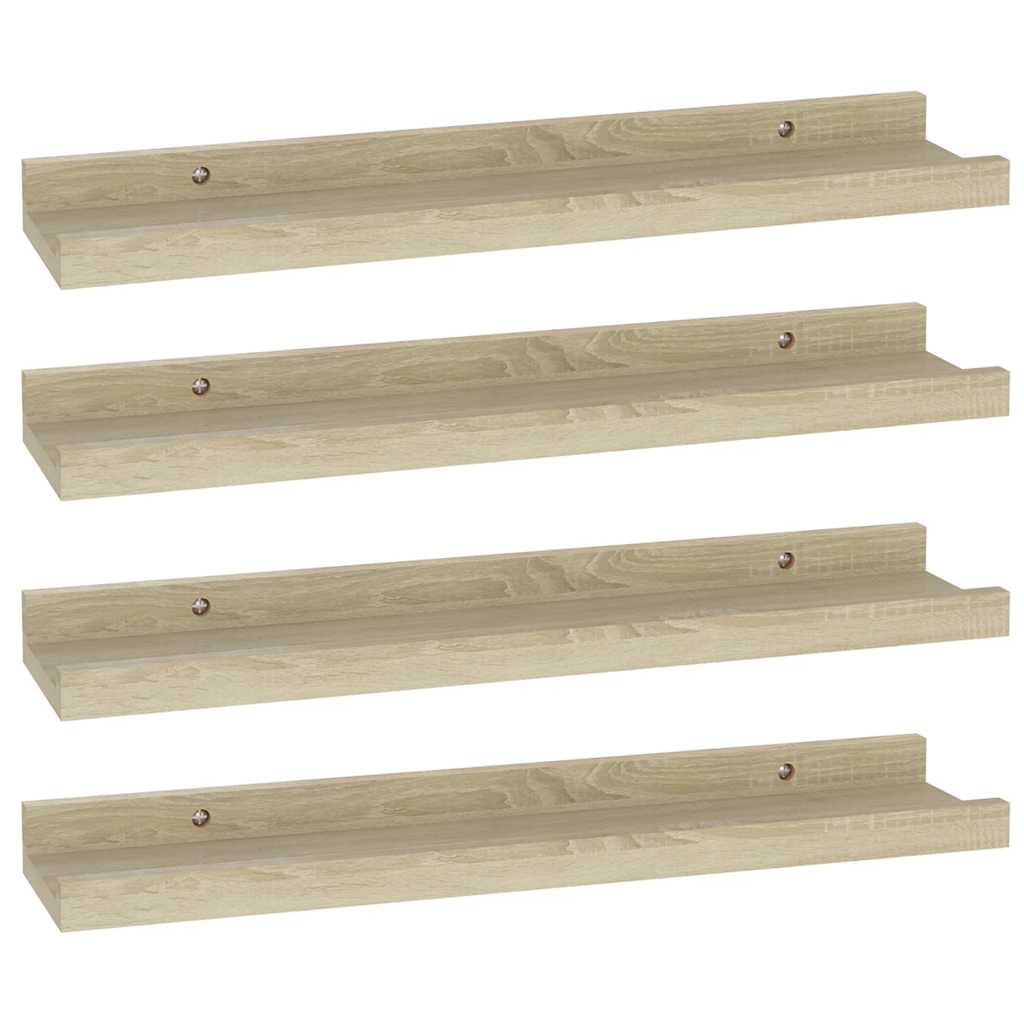 Mensole da Parete 4 pz Rovere Sonoma 40x9x3 cm | homemem39