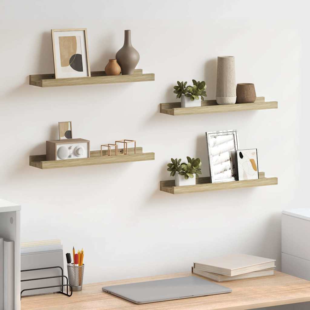 Mensole da Parete 4 pz Rovere Sonoma 40x9x3 cm | homemem39