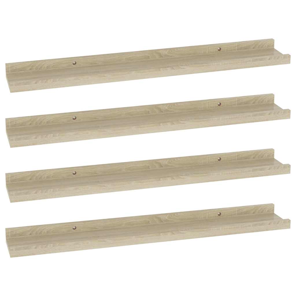Mensole da Parete 4 pz Rovere Sonoma 60x9x3 cm | homemem39