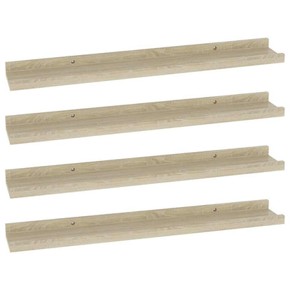 Mensole da Parete 4 pz Rovere Sonoma 60x9x3 cm | homemem39