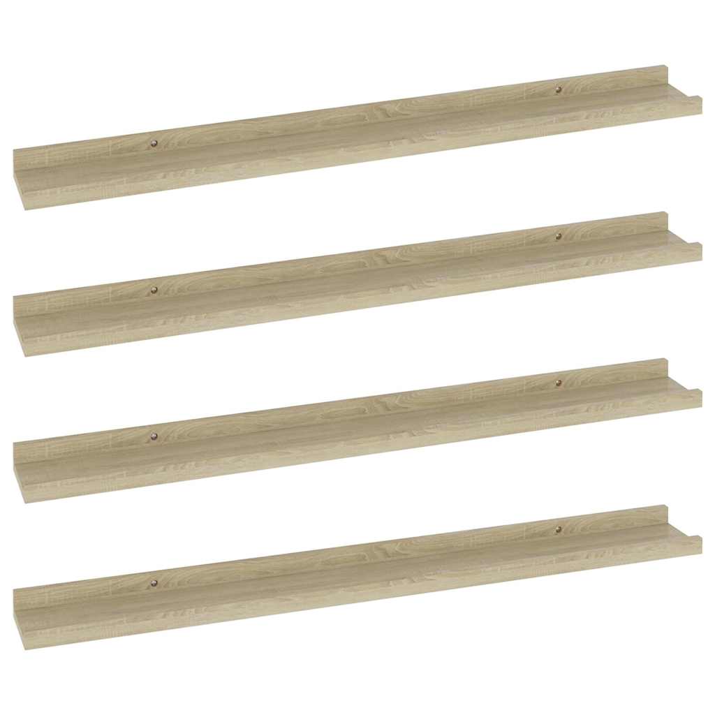 Mensole da Parete 4 pz Rovere Sonoma 80x9x3 cm | homemem39