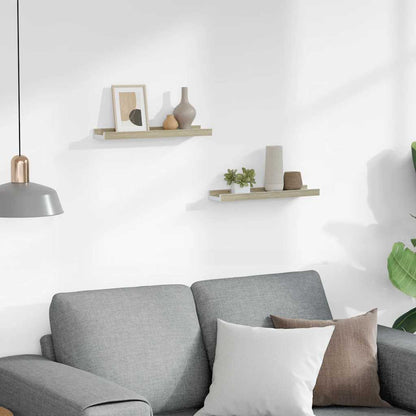 Mensole da Parete 2 pz Bianco e Rovere Sonoma 40x9x3 cm | homemem39