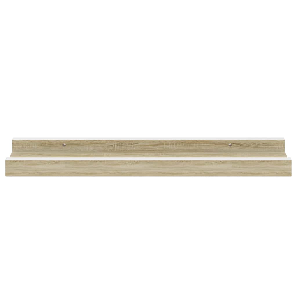 Mensole da Parete 2 pz Bianco e Rovere Sonoma 40x9x3 cm | homemem39
