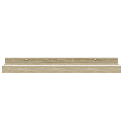 Mensole da Parete 2 pz Bianco e Rovere Sonoma 40x9x3 cm | homemem39