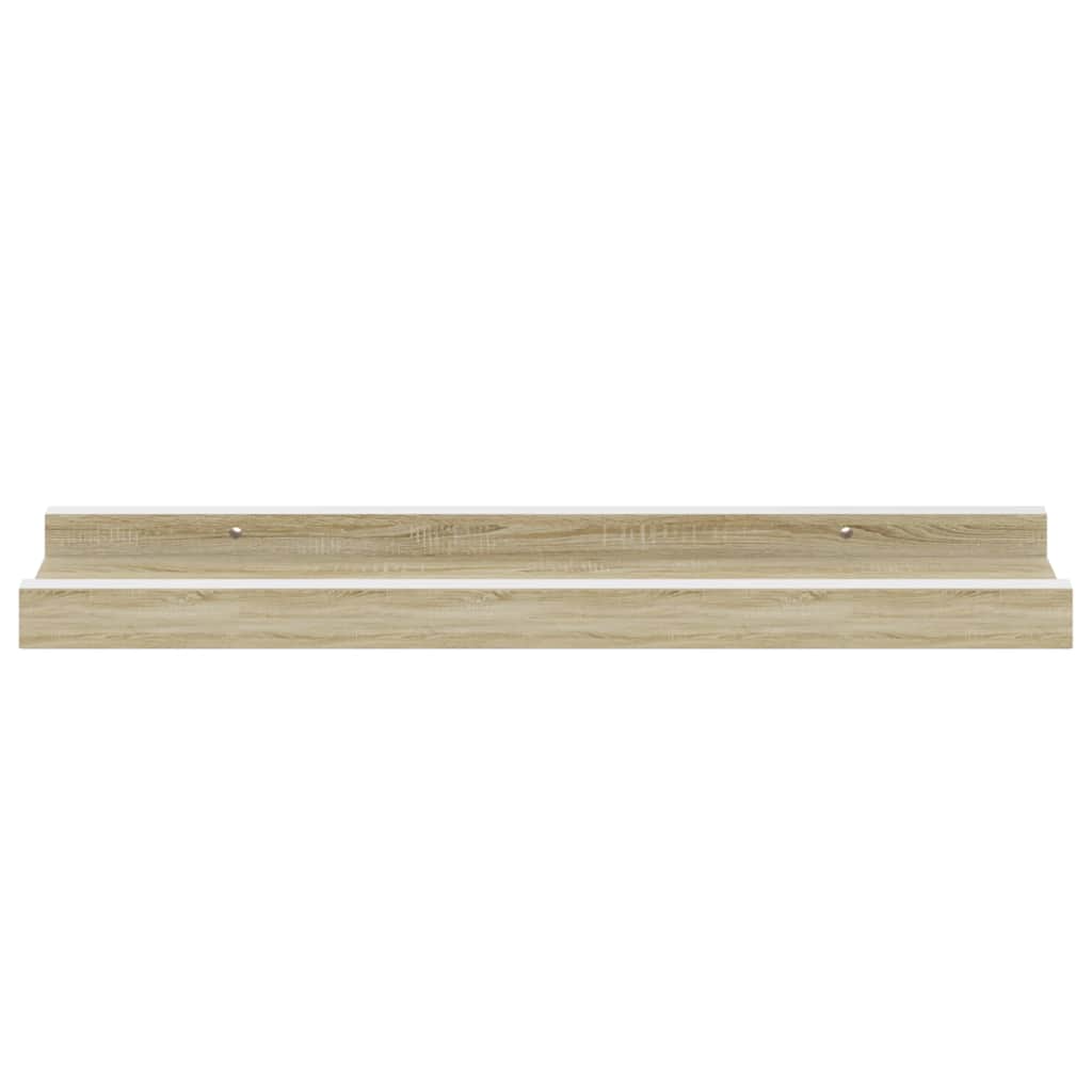 Mensole da Parete 2 pz Bianco e Rovere Sonoma 40x9x3 cm
