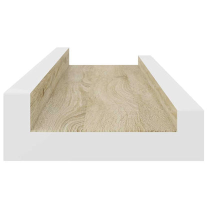 Mensole da Parete 2 pz Bianco e Rovere Sonoma 40x9x3 cm
