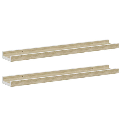 Mensole da Parete 2 pz Bianco e Rovere Sonoma 60x9x3 cm | homemem39
