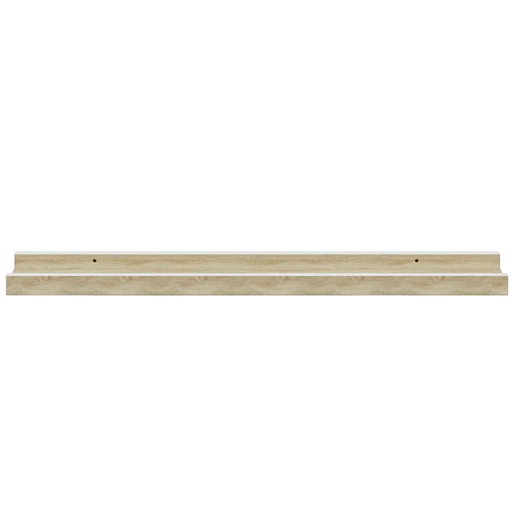 Mensole da Parete 2 pz Bianco e Rovere Sonoma 60x9x3 cm | homemem39