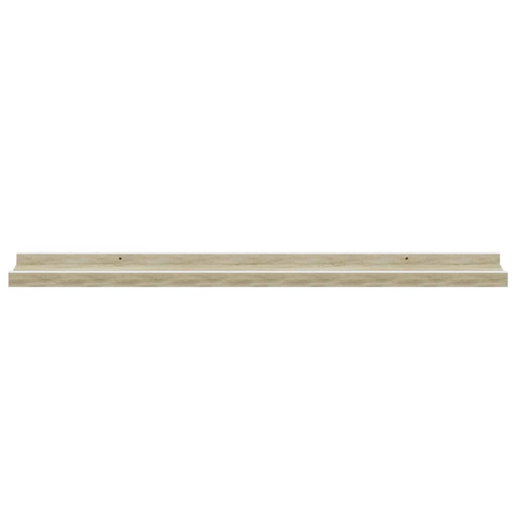 Mensole da Parete 2 pz Bianco e Rovere Sonoma 80x9x3 cm | homemem39